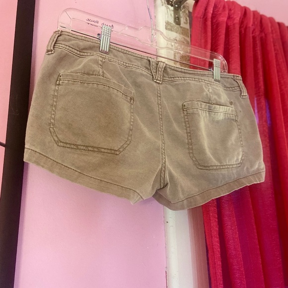Y2k Vintage American Eagle Cargo Booty Shorts Cheeky Zippers Brown Women’s 6 - Picture 6 of 6